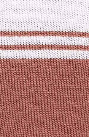 MELROSE AND MARKET Kids' Varsity Sweater, Alternate, color, TAN BURLWOOD TRIPLE STRIPE