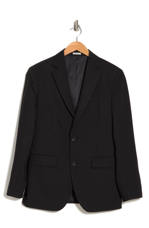 NORDSTROM RACK Solid Notch Collar Two Button Jacket, Alternate, color, BLACK