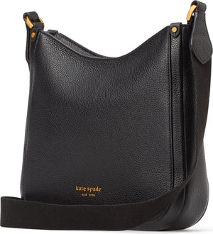 kate spade new york medium roulette pebble leather crossbody bag, Alternate, color, BLACK