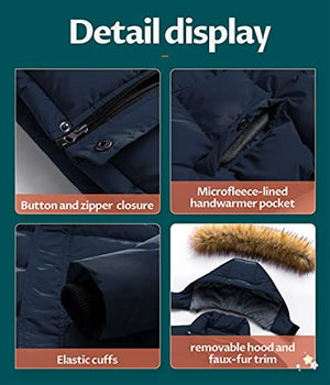 CREATMO US Boy's Water Resistant Winter Coats Warm Fleece Lined Outwear Windbreaker Ski Jacket