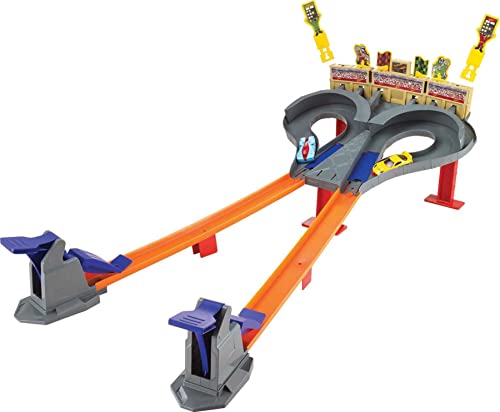 Hot Wheels Toy Car Track Set Super Speed Blastway, Dual-Track Racing for 1 or 2 Players, 1:64 Scale Car