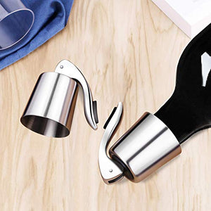 Wine Stoppers Set of 2 - Stainless Steel Wine Bottle Stopper with Silicone Seal, Reusable Beverage Preserver, Freshness Keeper, Premium Bottle Sealers, Ideal Wine Saver Accessory Gift Set