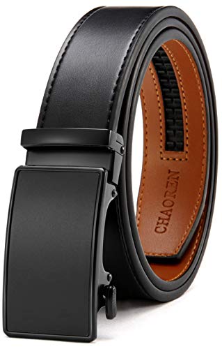 CHAOREN Ratchet Belt for men - Mens Belts Leather 1 3/8" for Dress Pants - Micro Adjustable Belt Fit Everywhere