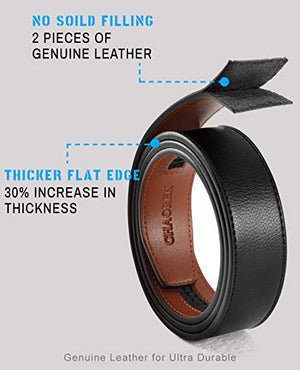 CHAOREN Ratchet Belt for men - Mens Belts Leather 1 3/8" for Dress Pants - Micro Adjustable Belt Fit Everywhere