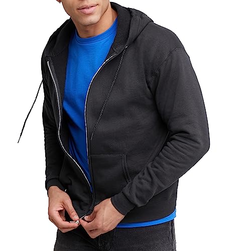 Hanes Men’s Full-Zip EcoSmart Hoodie, Fleece Hooded Sweatshirt with Zipper