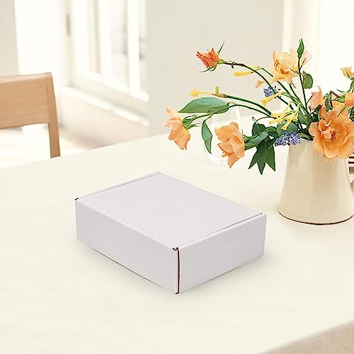 HORLIMER 7x5x2 Small Shipping Boxes Set of 50, White Corrugated Cardboard Box Literature Mailer