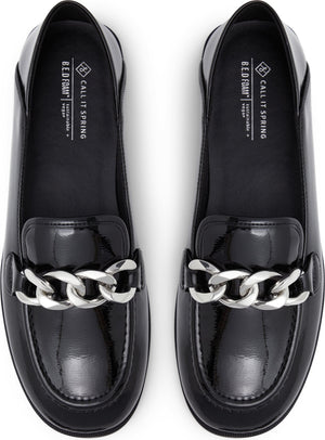 CALL IT SPRING Torii Curb Chain Vegan Loafer, Alternate, color, BLACK