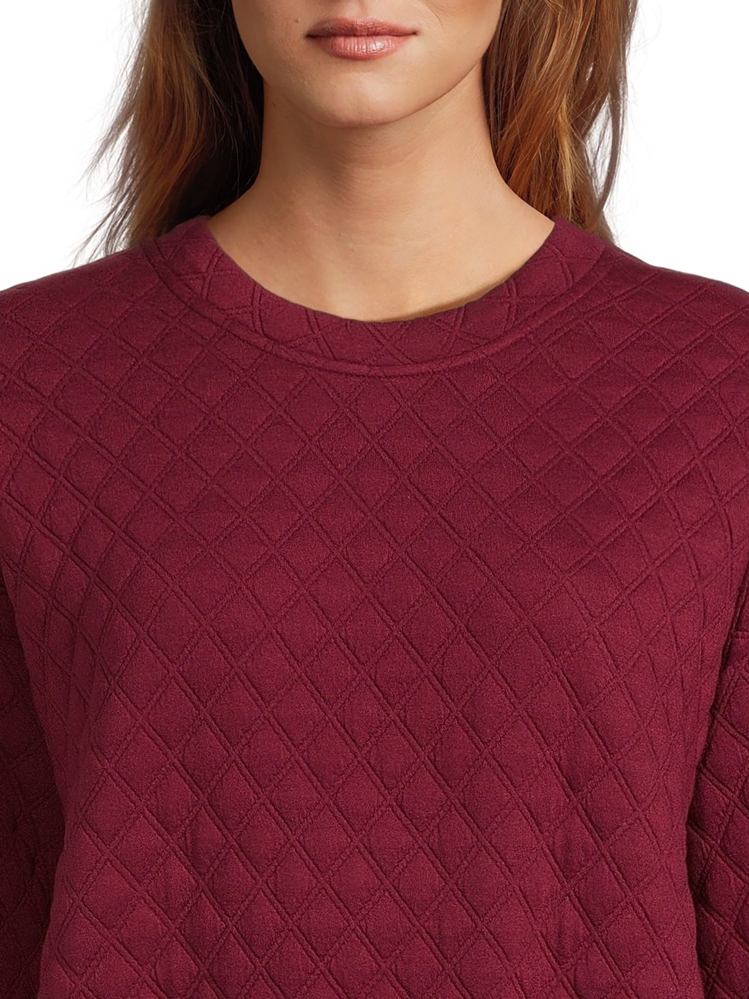 Time and Tru Women's Quilted Sweatshirt - image 2 of 5