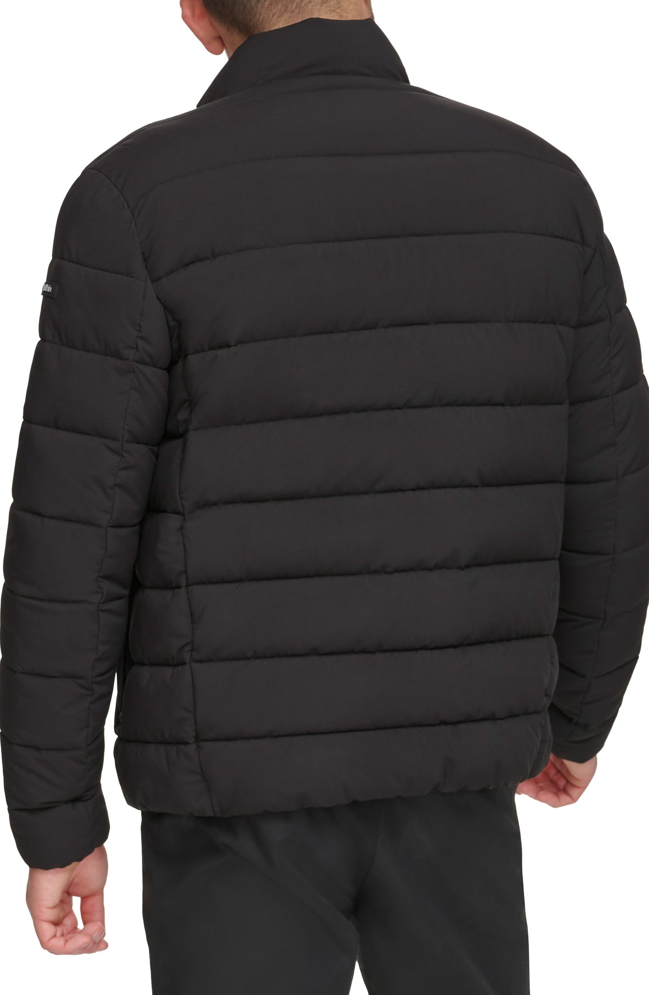 Calvin Klein Stretch Puffer Jacket, Alternate, color, EBONY