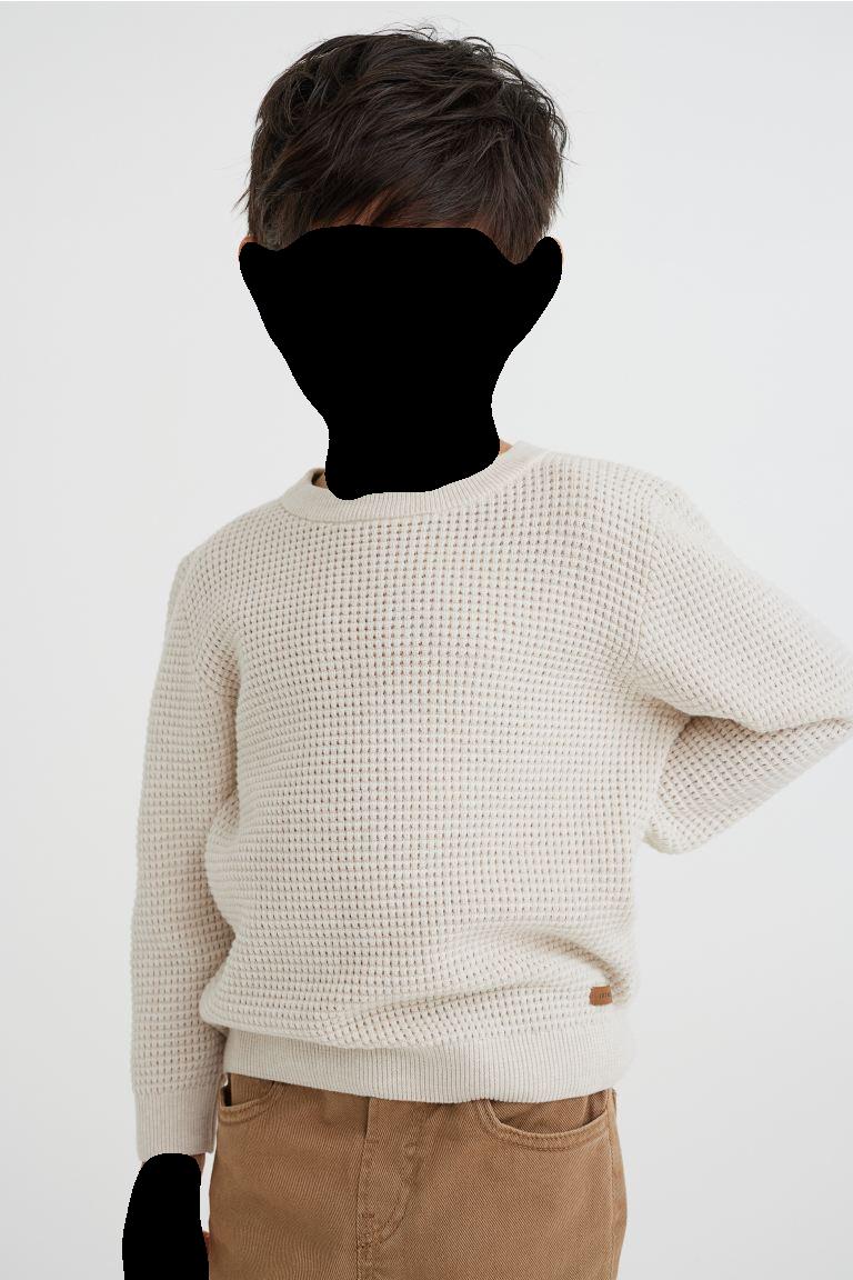 Waffle-knit Cotton Sweater