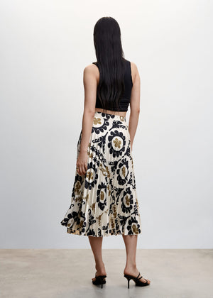 Printed pleated skirt - Reverse of the article