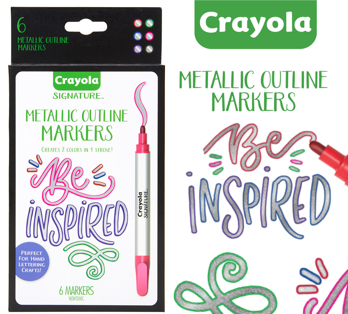 image 8 of Crayola Signature Metallic Outline Paint Marker Set