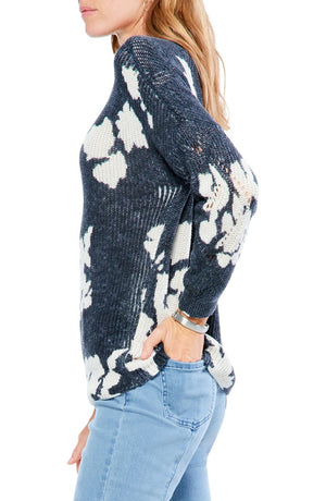 NIC+ZOE Scattered Floral Cotton Blend Sweater