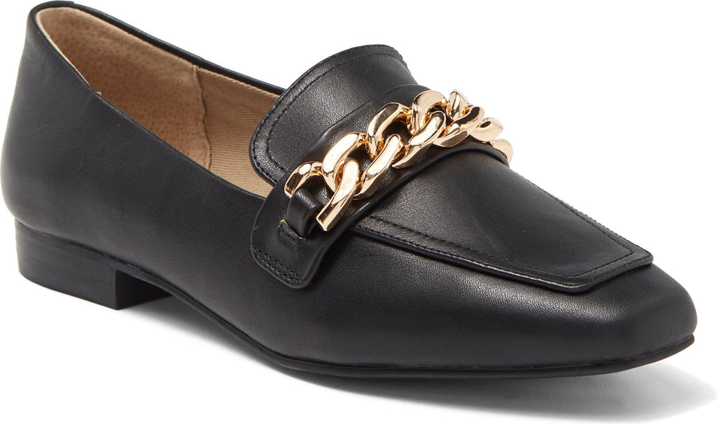 STEVE MADDEN Rilynn Chain Loafer, Main, color, BLACK LEATHER