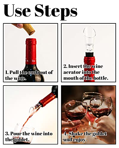 Wine Aerator, 6PCS Wine Pourer, Premium Wine Airarator, Wine Aerator Pourer Spout, Wine Aerorater and Wine Aireators Pourer for Wine Lovers