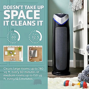 GermGuardian HEPA Air Purifier for Home, Large Room Air Purifiers with HEPA Filters, Removes 99.97% Pollutants, UV C, AC4825E, Gray