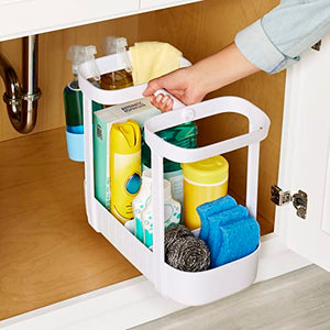 YouCopia SinkSuite Under Sink Cleaning Caddy, 2-Tier Adjustable Cleaning Supplies Organizer for Kitchen and Bathroom Organization and Storage