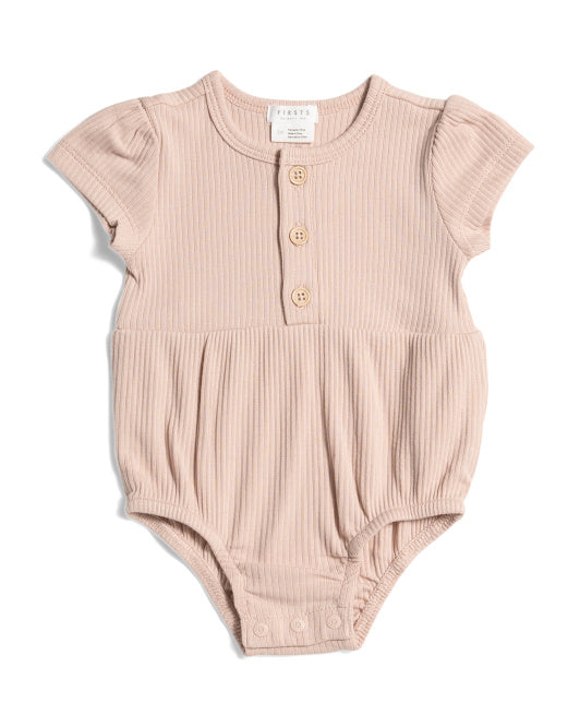 Baby Girls Modal Blend Rib Bubble Bodysuit