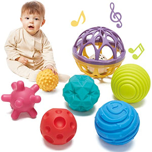 Montessori Toys - Sensory Balls for Baby Sensory Toys 1-3 Textured Hand Catching Balls, Baby Rattle 3-6 9 Months Old Baby Toys for Babies And Toddlers 6-12 Months