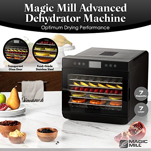 Magic Mill Food Dehydrator Machine - Easy Setup, Digital Adjustable Timer, Temperature Control | Keep Warm Function | Dryer for Jerky, Herb, Meat, Beef, Fruit and to Dry Vegetables