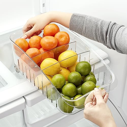 YouCopia RollOut Fridge Drawer 8", Fridge Organizer and Storage, Clear BPA-Free Refrigerator Bin with Adjustable Dividers