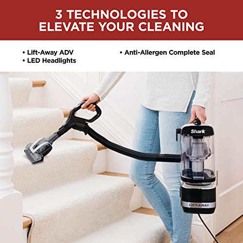 Shark LA322 Navigator ADV Corded Vacuum with Pet Power Brush Crevice and Upholstery Tool, Lift-Away Upright, Black