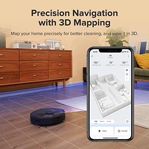 roborock Q5 Robot Vacuum Cleaner, Strong 2700Pa Suction, Upgraded from S4 Max, LiDAR Navigation, Multi-Level Mapping, 180 mins Runtime, No-go Zones, Ideal for Carpets and Pet Hair