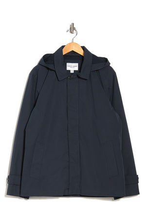 COLE HAAN Hooded Rain Jacket, Alternate, color, NAVY