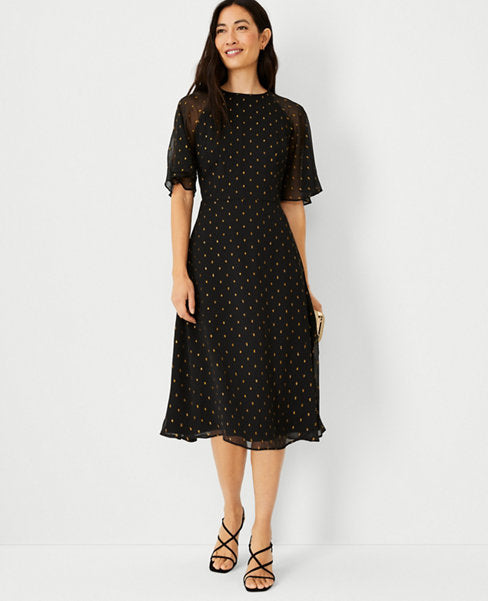 Image 1 of 4 - Flutter Sleeve Clip Dress