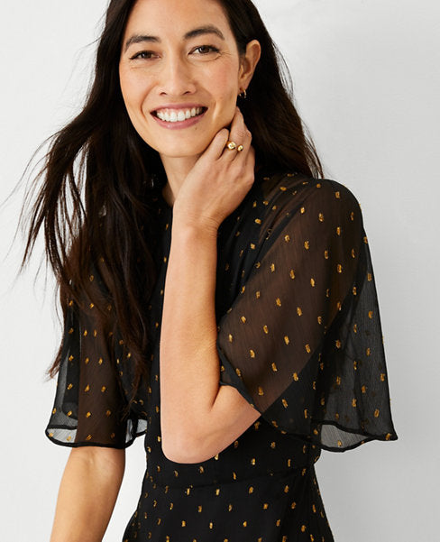 Image 3 of 4 - Flutter Sleeve Clip Dress