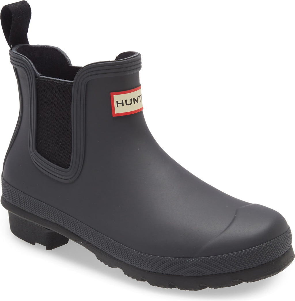 HUNTER Original Waterproof Chelsea Rain Boot, Main, color, BLACK/ BLACK ICE