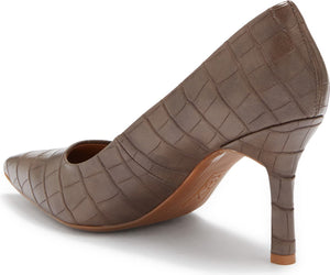 NORDSTROM RACK Paige Leather Pump, Alternate, color, BROWN CHOCOLATE CROCO