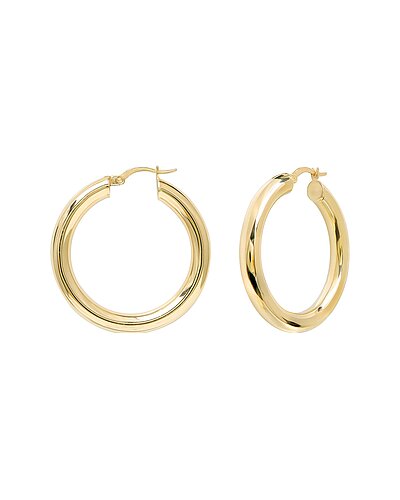 Gabi Rielle Next-Level Layering 14K Over Silver Medium Tube Hoops