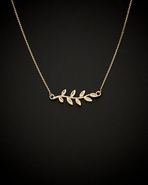 14K Italian Gold Leaf Necklace