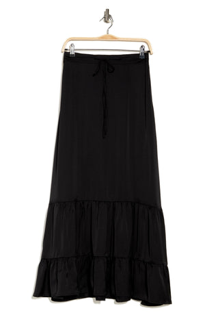 BY DESIGN Water World Ruffle Hem Maxi Skirt, Main, color, BLACK