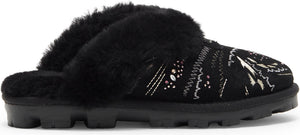 UGG<SUP>®</SUP> Coquette Gold Burst Genuine Shearling Lined Slipper, Alternate, color, BLACK