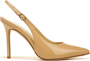 Veronica Beard Lisa Slingback Pointed Toe Pump, Alternate, color, SAND PATENT LEATHER