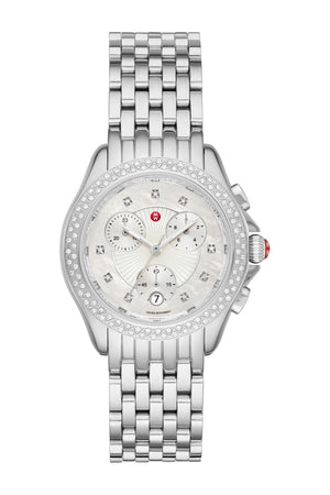 MICHELE Women's Belmore Chronograph Diamond Embellished Bracelet Watch, 37mm - 0.34 ctw, Main, color, 000