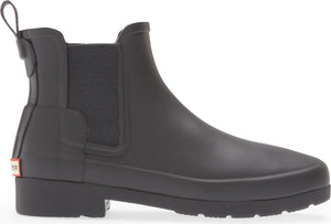 HUNTER Refined Waterproof Chelsea Boot, Alternate, color, ONYX