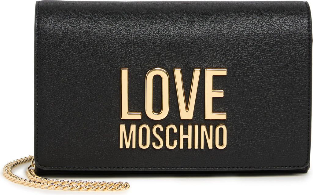 LOVE MOSCHINO Faux Leather Crossbody Bag, Main, color, NERO