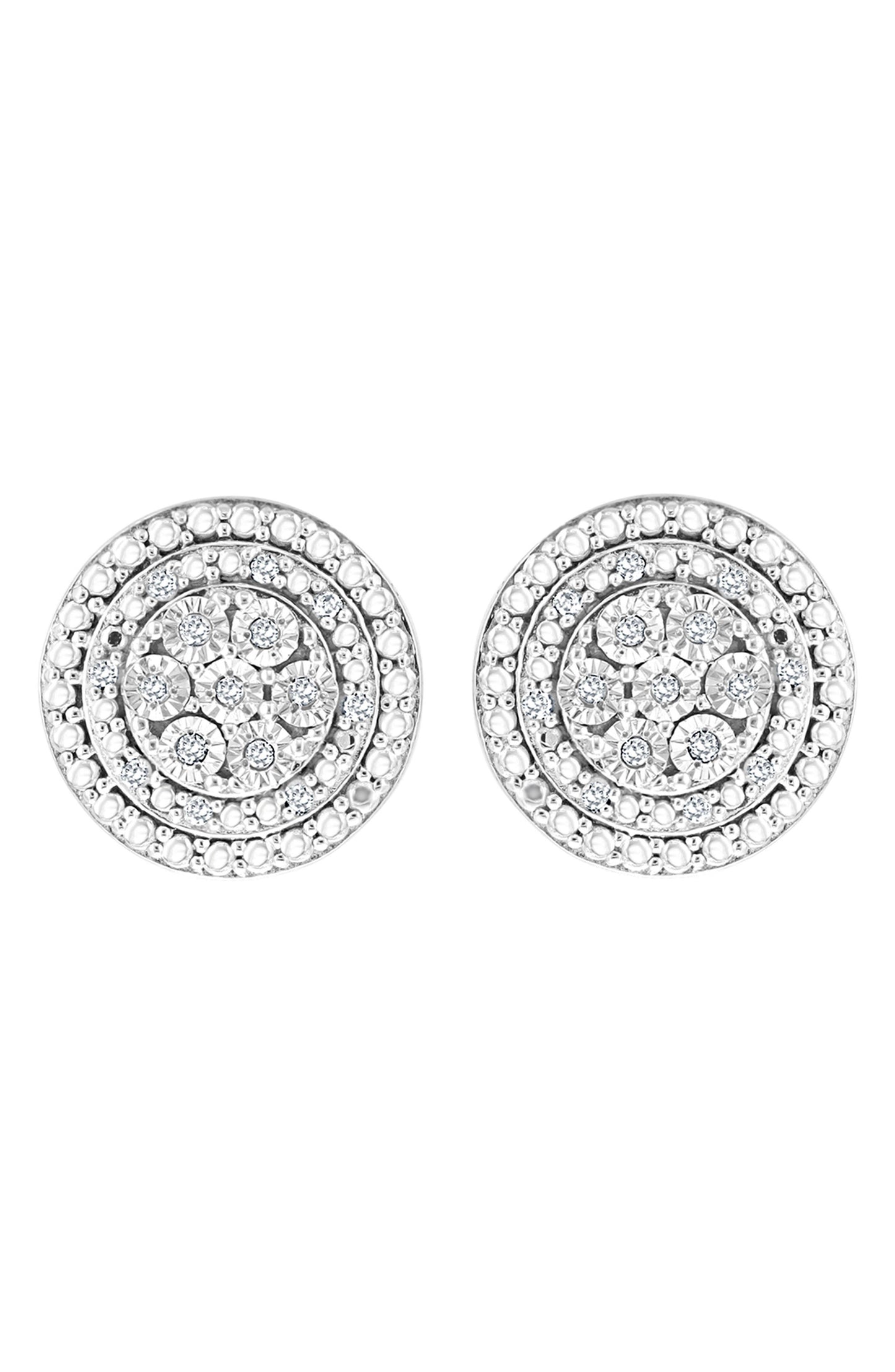EFFY Sterling Silver Diamond Earrings - 0.09 ctw, Main, color, WHITE