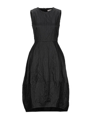 LIVIANA CONTI Midi dress Black 68% Cotton, 24% Silk, 8% Metal