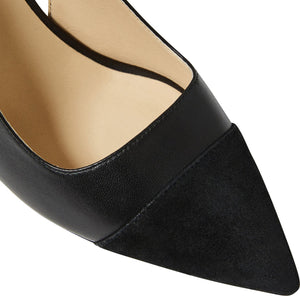 Bruno Magli Alina Slingback Pointed Cap Toe Pump, Alternate, color, BLACK/ BLACK SUEDE