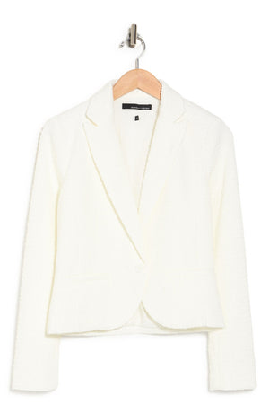 AMANDA & CHELSEA Bouclé Tweed Knit Blazer, Main, color, CREAM