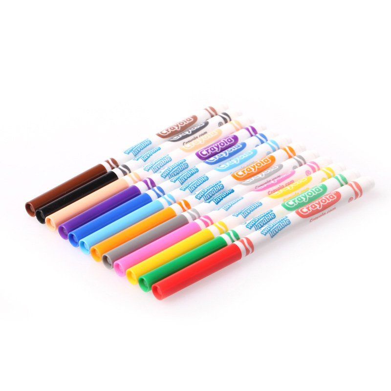 image 3 of Crayola Washable Marker Set, 12-Colors, Fine