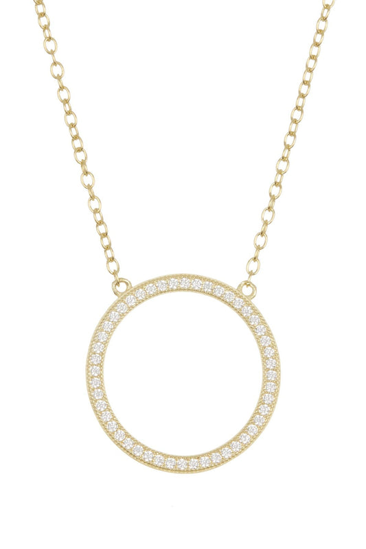 Adornia Swarovski Crystal Circle Pendant Necklace, Main, color, YELLOW