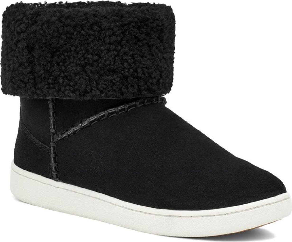 UGG<SUP>®</SUP> UGG Mika Faux Shearling Cuff Boot, Alternate, color, BLACK