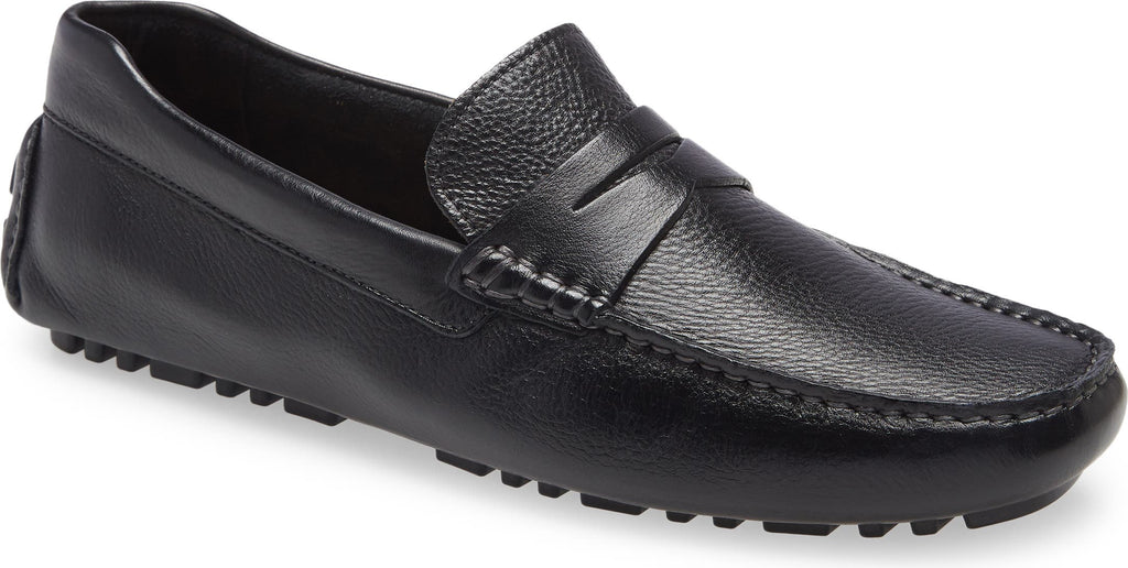 Nordstrom Driving Penny Loafer, Main, color, Black Leather