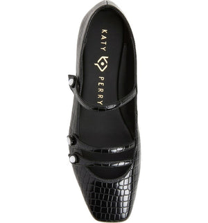 KATY PERRY The Evie Croc Embossed Button Flat