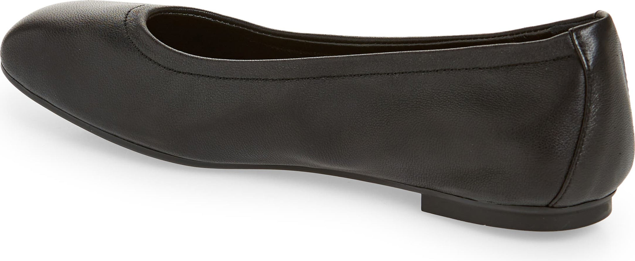 Stuart Weitzman Leather Ballet Flat, Alternate, color, BLACK